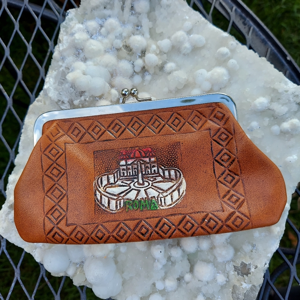 Rome Roma Tan leather coin purse wallet